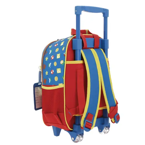 Mochila con Ruedas Mario Bros Azul para Niño - Divertida y Duradera - Modelo MB66263 3