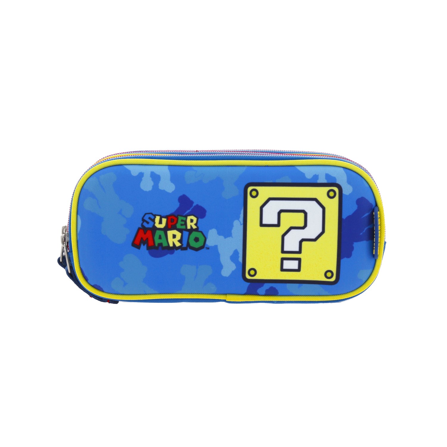 Lapicera escolar para niño Mario Bros by Chenson color azul con triple compartimento