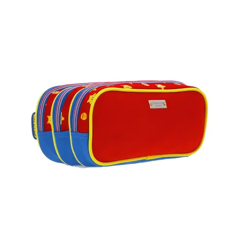 Lapicera escolar para niño Mario Bros by Chenson color azul con triple compartimento - Modelo MB66267 3