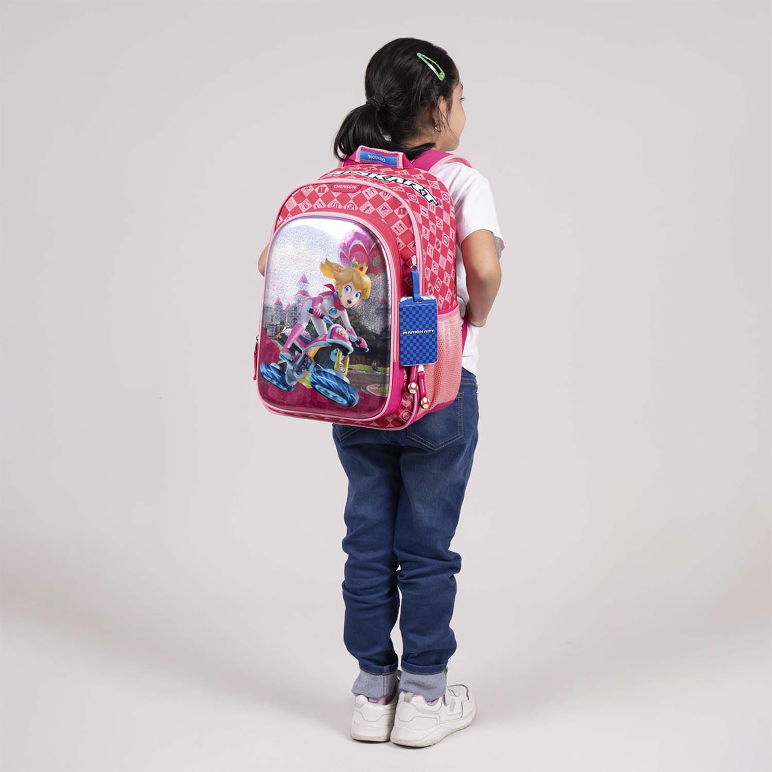Mochila escolar para niña Mario Bros by Chenson color rosa divertida y duradera - vista 2