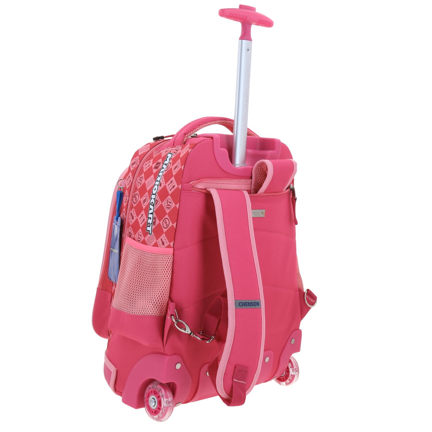 Mochila con Ruedas Mario Bros Rosa para Niña - Diversión y Durabilidad 3