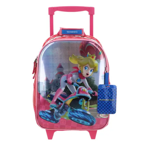 Mochila con Ruedas Mario Bros Rosa para Niña - Divertida y Resistente