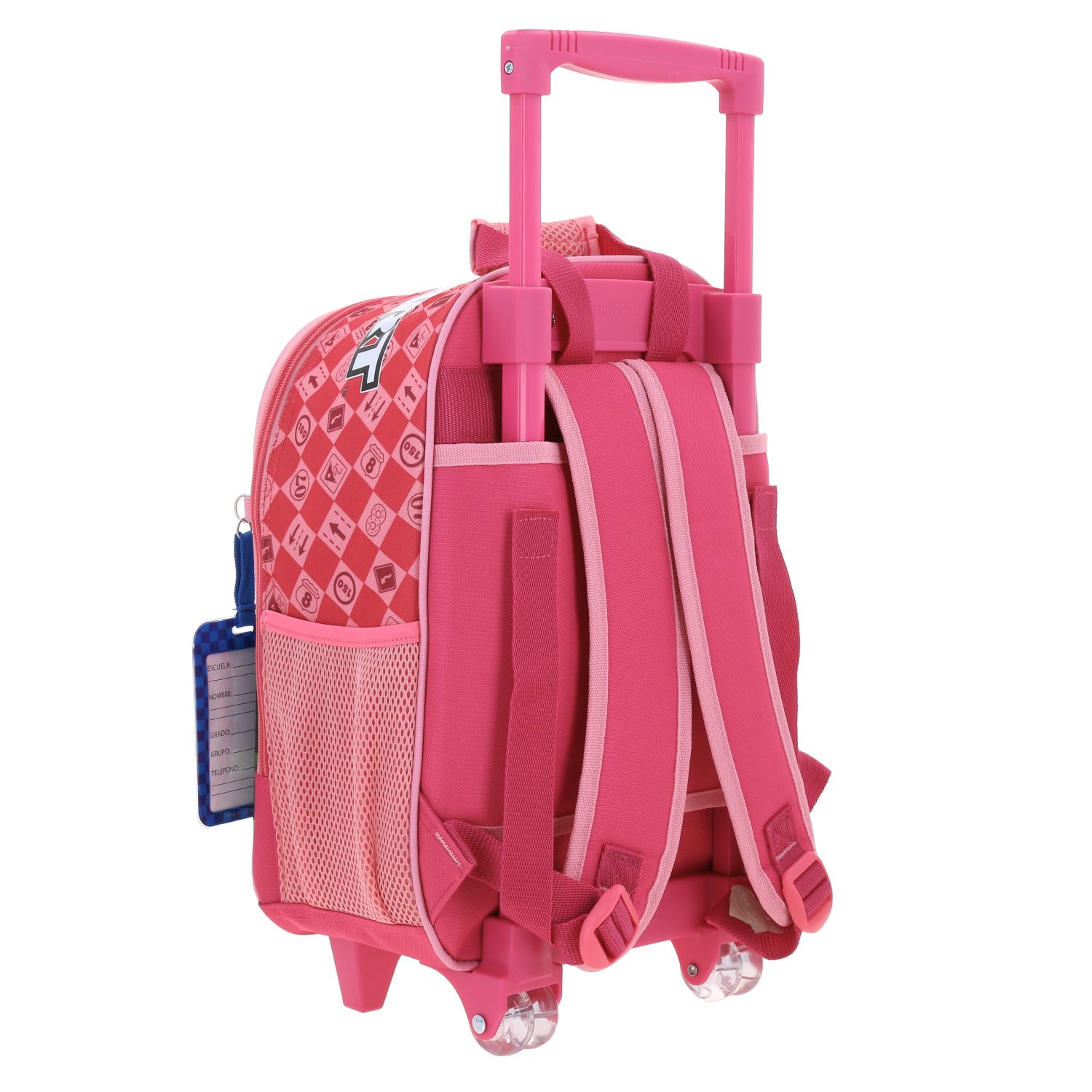 Mochila con Ruedas Mario Bros Rosa para Niña - Divertida y Resistente 3