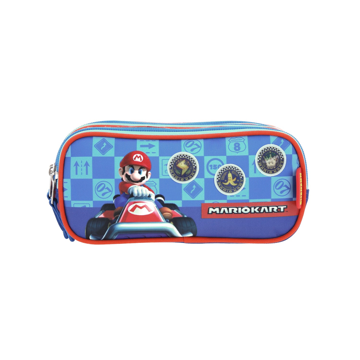 Lapicera escolar para niño Mario Bros by Chenson color rojo con triple compartimento