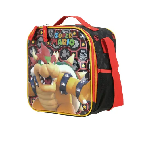Kit Escolar Mario Bros by Chenson (Mochila con Ruedas + Lonchera) Negro Infantil - Modelo MB66320 4