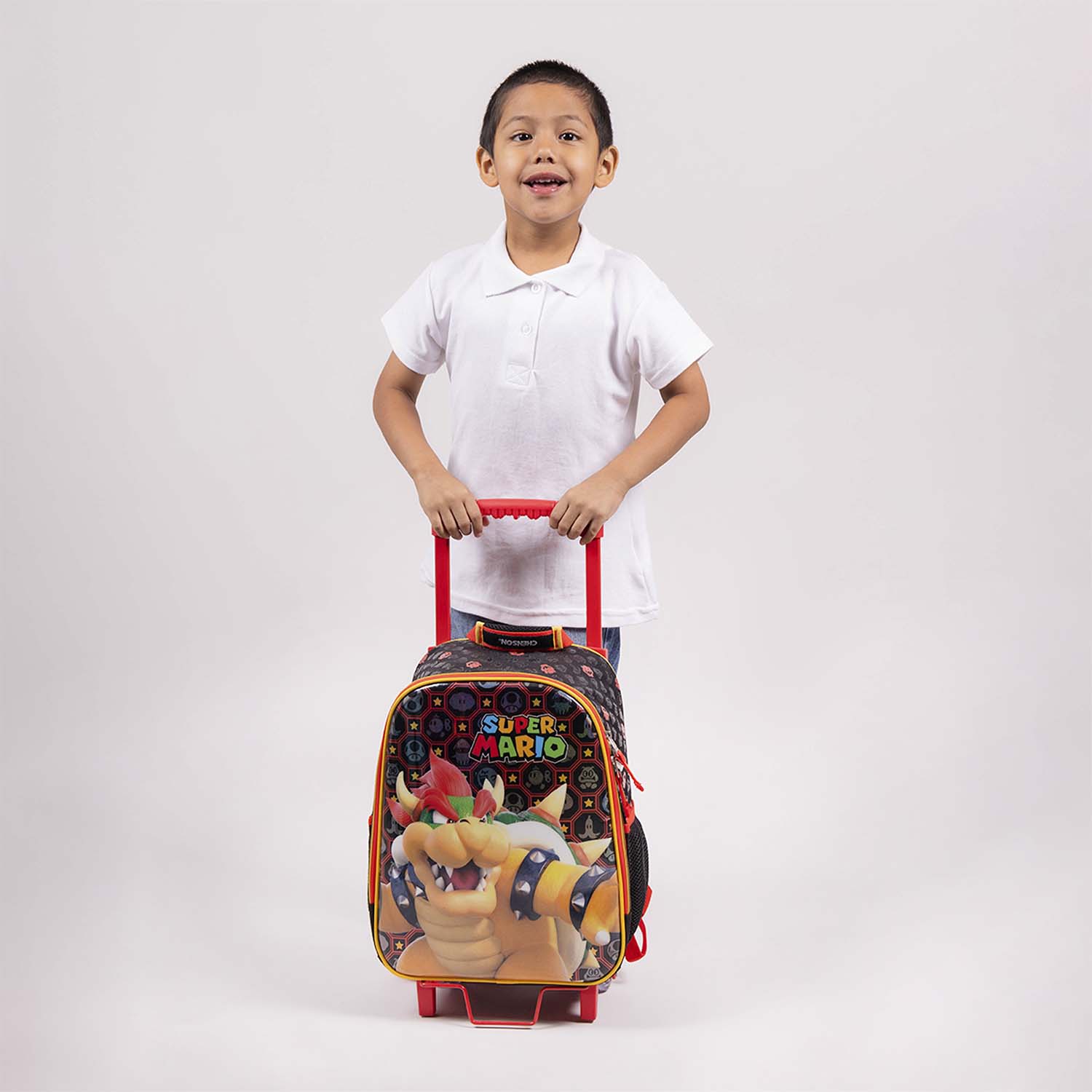 Mochila con Ruedas Mario Bros Negro para Niño - Divertida y Duradera - vista 2