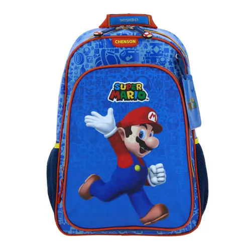 Kit Escolar Mario Bros by Chenson (Mochila + Lapicera) Azul Infantil - Modelo MB66340 2
