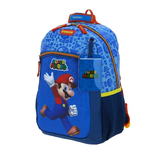 Kit Escolar Mario Bros by Chenson Mochila + Lonchera Azul Infantil - Modelo MB66341 2