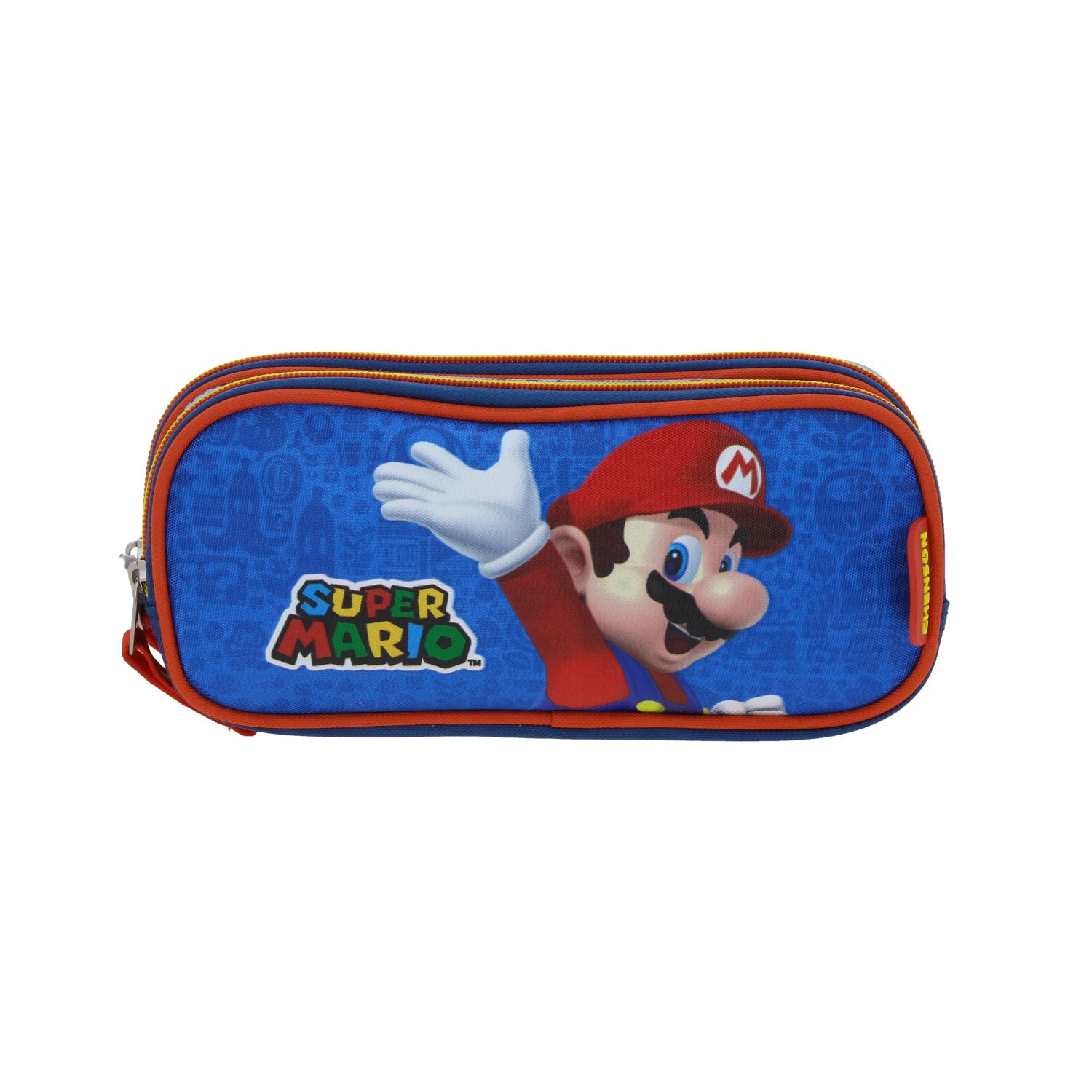 Lapicera escolar para niño Mario Bros by Chenson color azul con doble compartimento