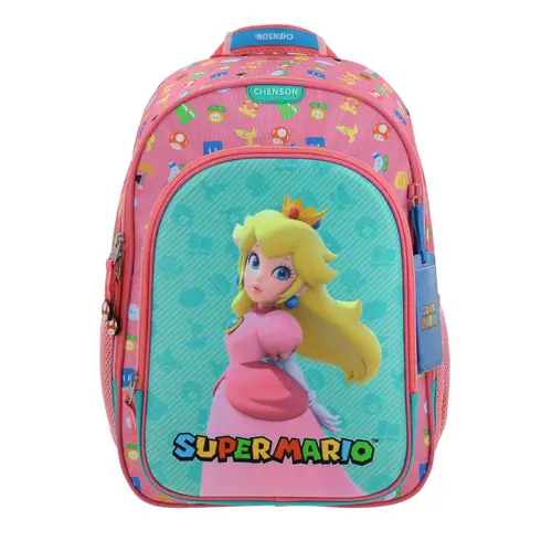 Kit Escolar Mario Bros by Chenson Mochila + Lonchera Rosa Infantil - Modelo MB66348