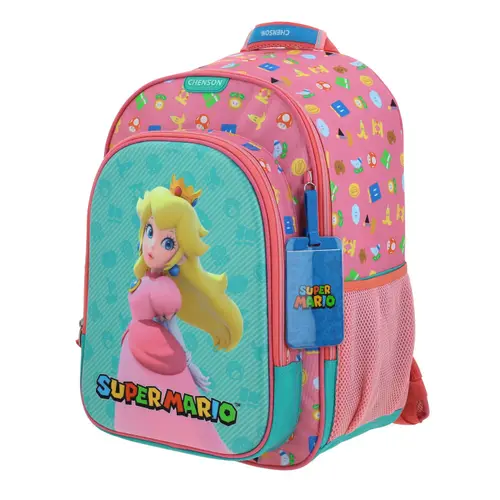 Mochila escolar para niña Mario Bros by Chenson color rosa divertida y duradera - vista 2