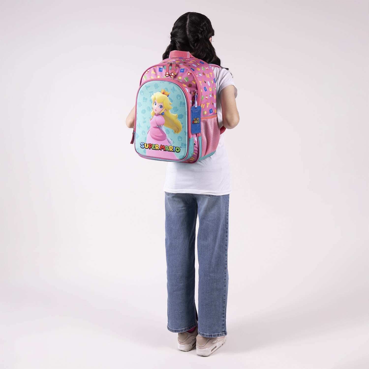 Mochila escolar para niña Mario Bros by Chenson color rosa divertida y duradera - vista 2