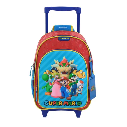 Kit Escolar Mario Bros by Chenson (Mochila con Ruedas + Lapicera) Rojo Infantil - Modelo MB66371 2