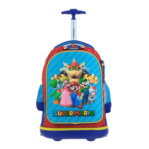 Kit Escolar Mario Bros by Chenson (Mochila con Ruedas + Lapicera) Rojo Infantil - Modelo MB66372 2