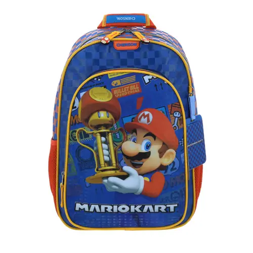 Kit Escolar Mario Bros by Chenson Azul (Mochila + Lonchera + Lapicera) Infantil - Modelo MB66412 2
