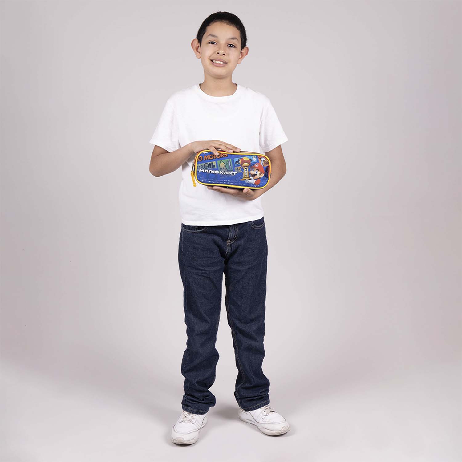 Lapicera escolar para niño Mario Bros by Chenson azul con doble compartimento - vista 2