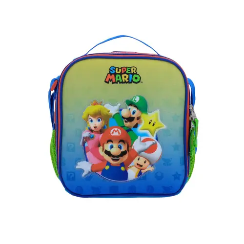 Kit Kinder Mario Bros by Chenson Rojo (Mochila con Ruedas + Lonchera + Lapicera) Infantil 4