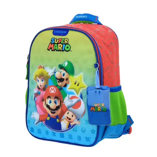 Kit Escolar Mario Bros by Chenson (Mochila + Lapicera) Rojo Infantil - Modelo MB66458 3