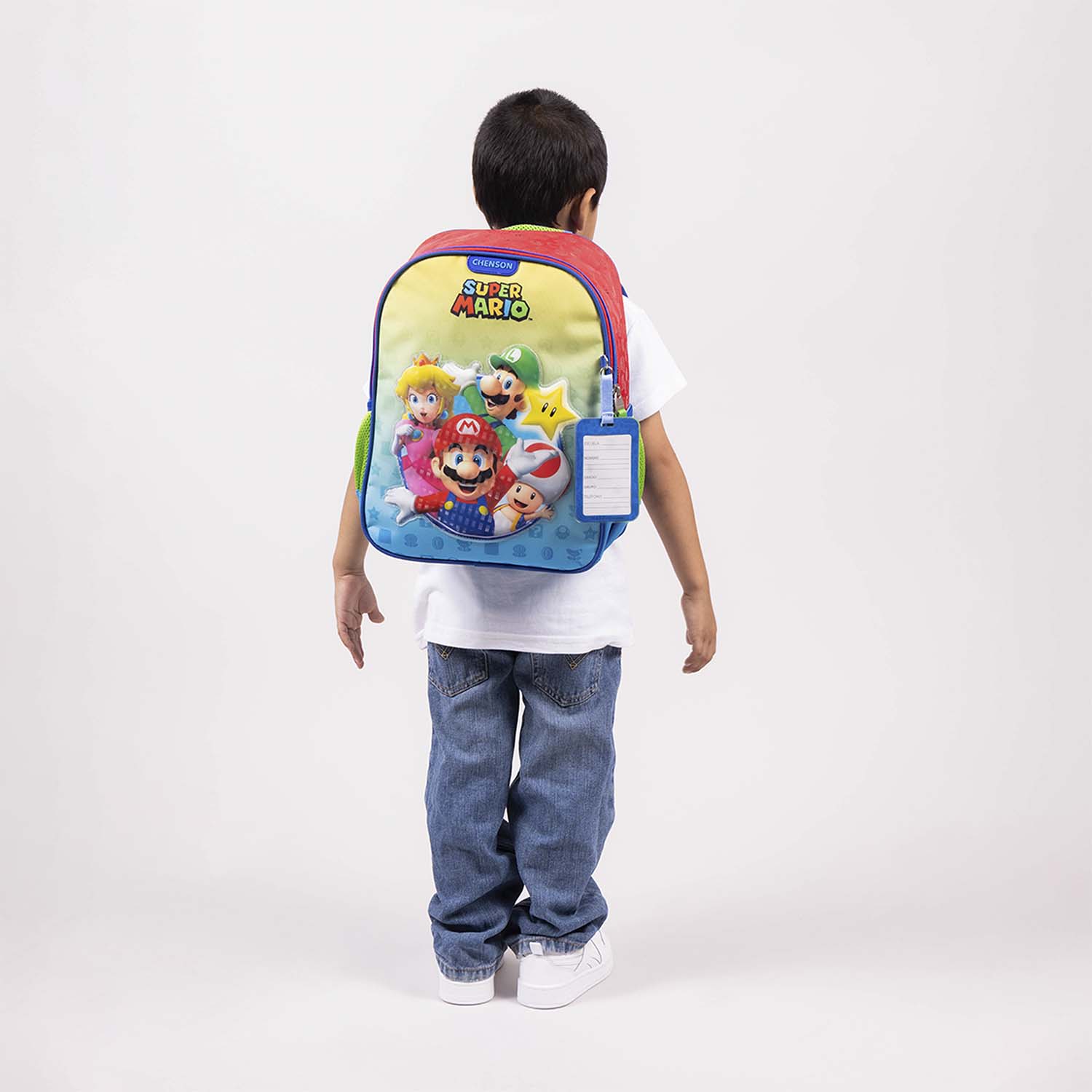 Mochila escolar para niño Mario Bros by Chenson color rojo divertida y duradera - vista 2