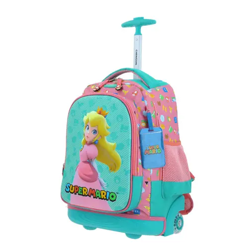 Mochila con Ruedas Mario Bros Rosa para Niña - Diversión y Durabilidad - vista 2