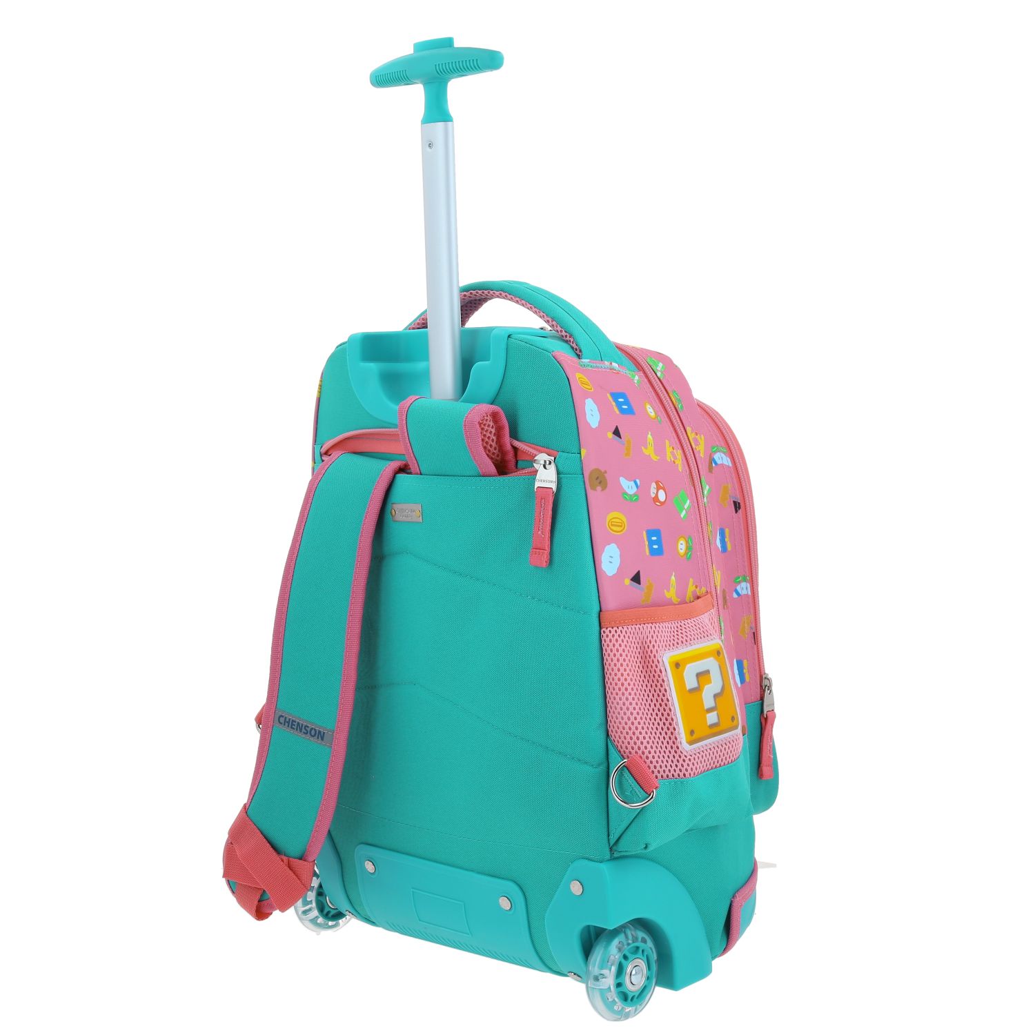 Mochila con Ruedas Mario Bros Rosa para Niña - Diversión y Durabilidad 5
