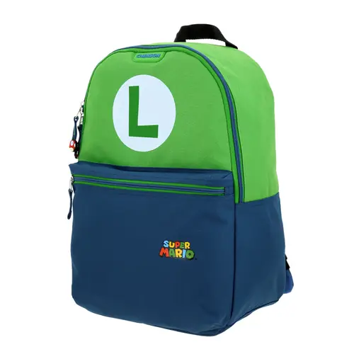 Mochila escolar para niño Mario Bros by Chenson color verde divertida 2