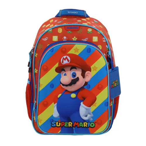Kit Escolar Mario Bros by Chenson (Mochila + Lapicera) Rojo Infantil - Modelo MB66574 2