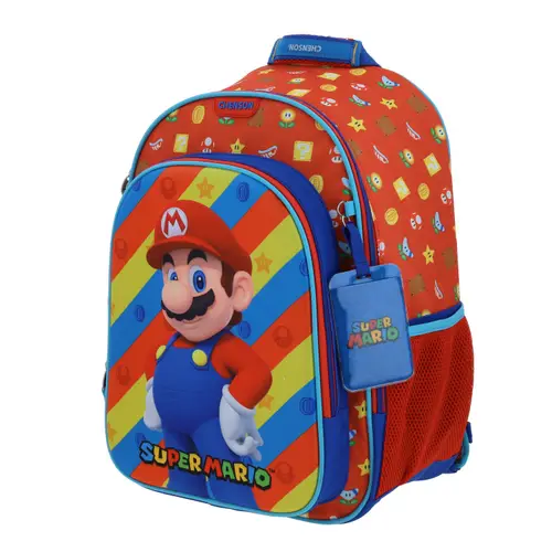 Kit Escolar Mario Bros by Chenson (Mochila + Lapicera) Rojo Infantil - Modelo MB66574 3