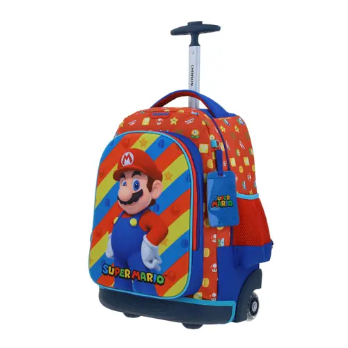 Kit Escolar Mario Bros by Chenson (Mochila con Ruedas + Lapicera) Rojo Infantil - Modelo MB66578 3