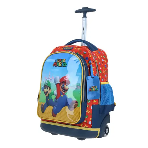 Kit Escolar Mario Bros by Chenson (Mochila con Ruedas + Lapicera) Azul Infantil - Modelo MB66584 3