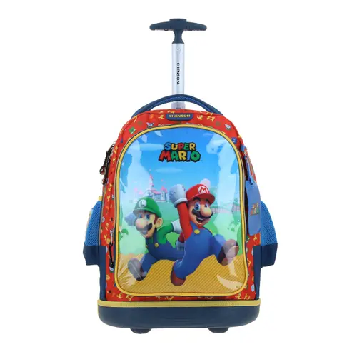 Kit Escolar Mario Bros by Chenson (Mochila con Ruedas + Lonchera) Azul Infantil - Modelo MB66584 2