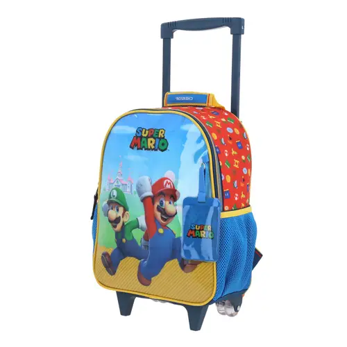 Kit Escolar Mario Bros by Chenson Mochila con Ruedas + Lapicera Azul Infantil - Modelo MB66585 3