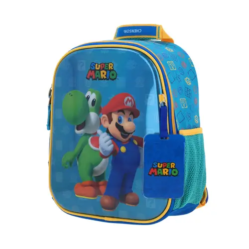 Kit Escolar Mario Bros by Chenson (Mochila + Lapicera) Azul Infantil - Modelo MB66589 2