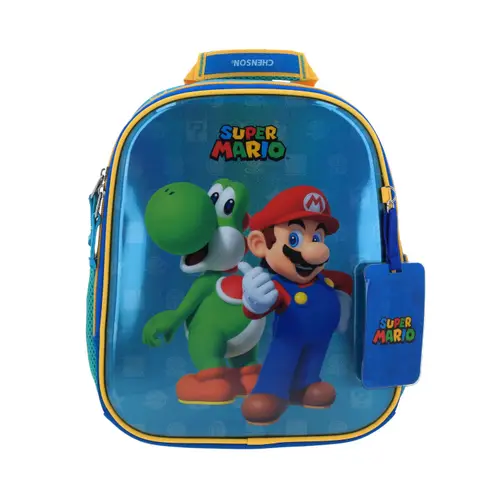 Mochila escolar para niño Mario Bros by Chenson color azul - Divertida y duradera 1