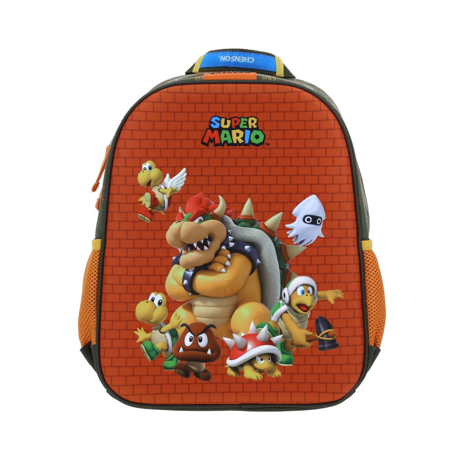 Mochila escolar para niño Mario Bros by Chenson Verde seco Divertida y duradera