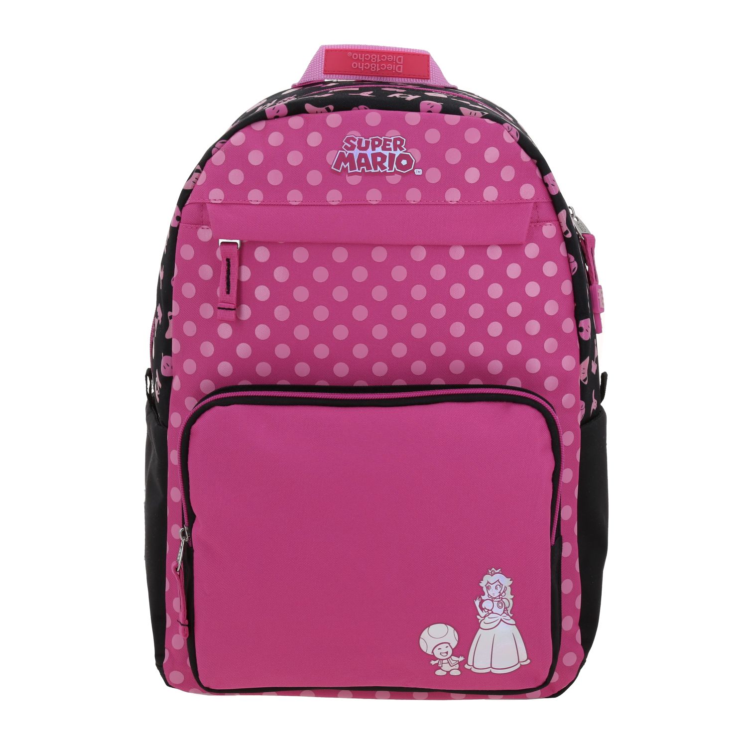 Mochila escolar para niña Mario Bros by Chenson color fucsia divertida y segura