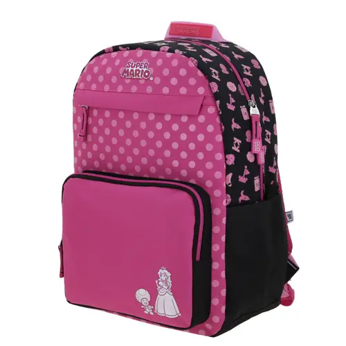 Mochila escolar para niña Mario Bros by Chenson color fucsia divertida y segura - vista 2