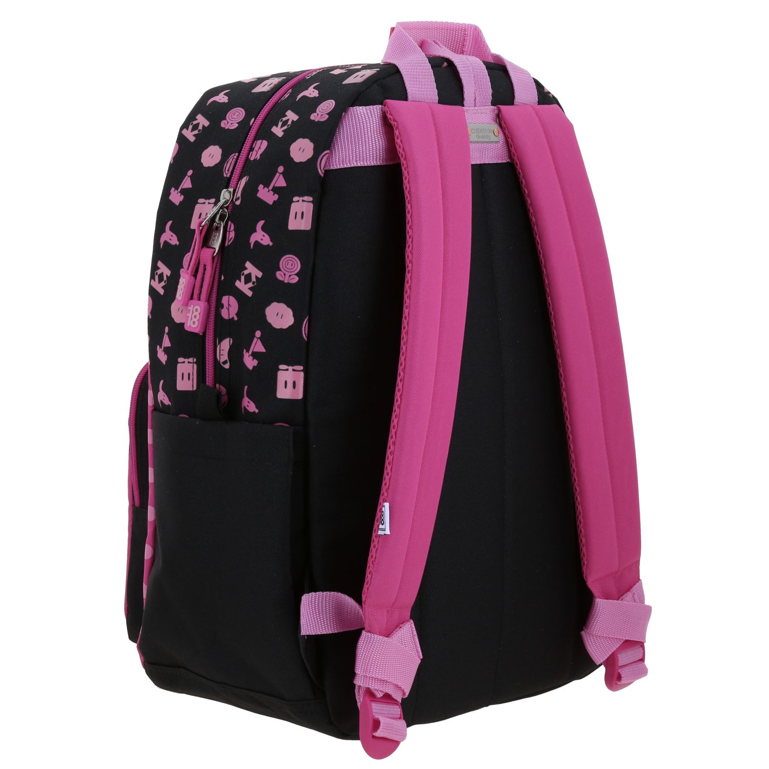 Mochila escolar para niña Mario Bros by Chenson color fucsia divertida y segura 3