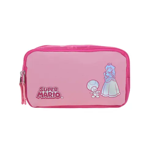 Lapicera escolar para niña Mario Bros by Chenson color rosa con doble compartimento