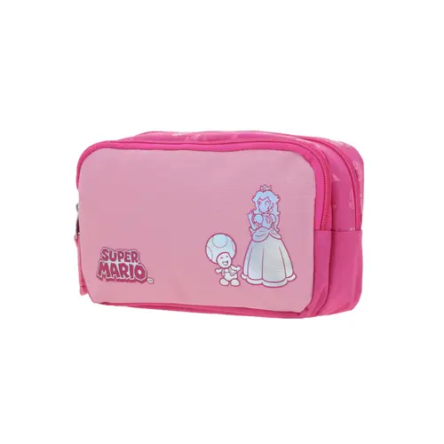 Lapicera escolar para niña Mario Bros by Chenson color rosa con doble compartimento - vista 2