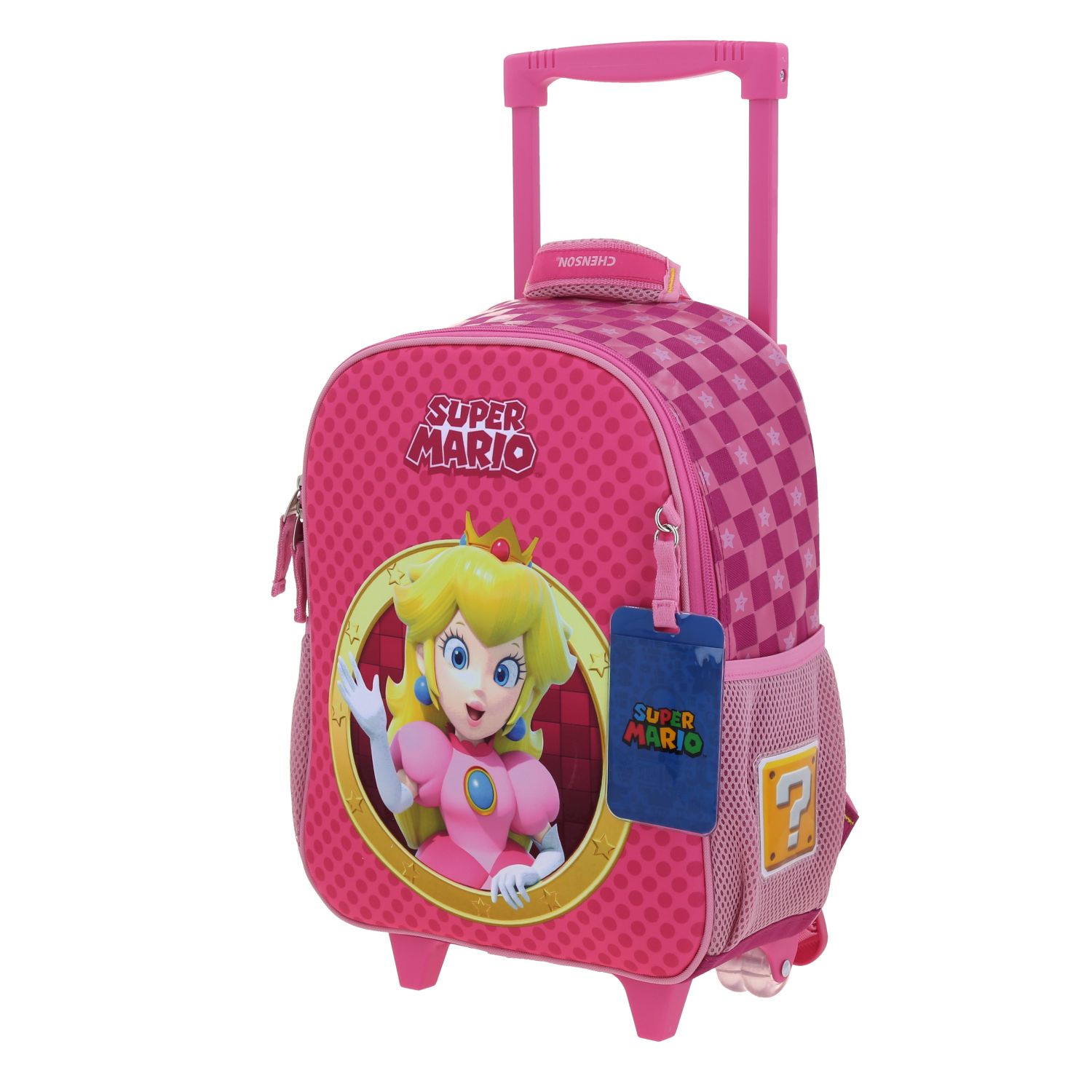 Mochila con Ruedas Mario Bros Rosa para Niña - Diversión y Durabilidad 2