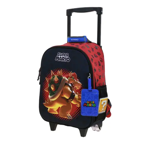 Kit Escolar Mario Bros by Chenson (Mochila con Ruedas + Lapicera) Negro Infantil - Modelo MB70208 2