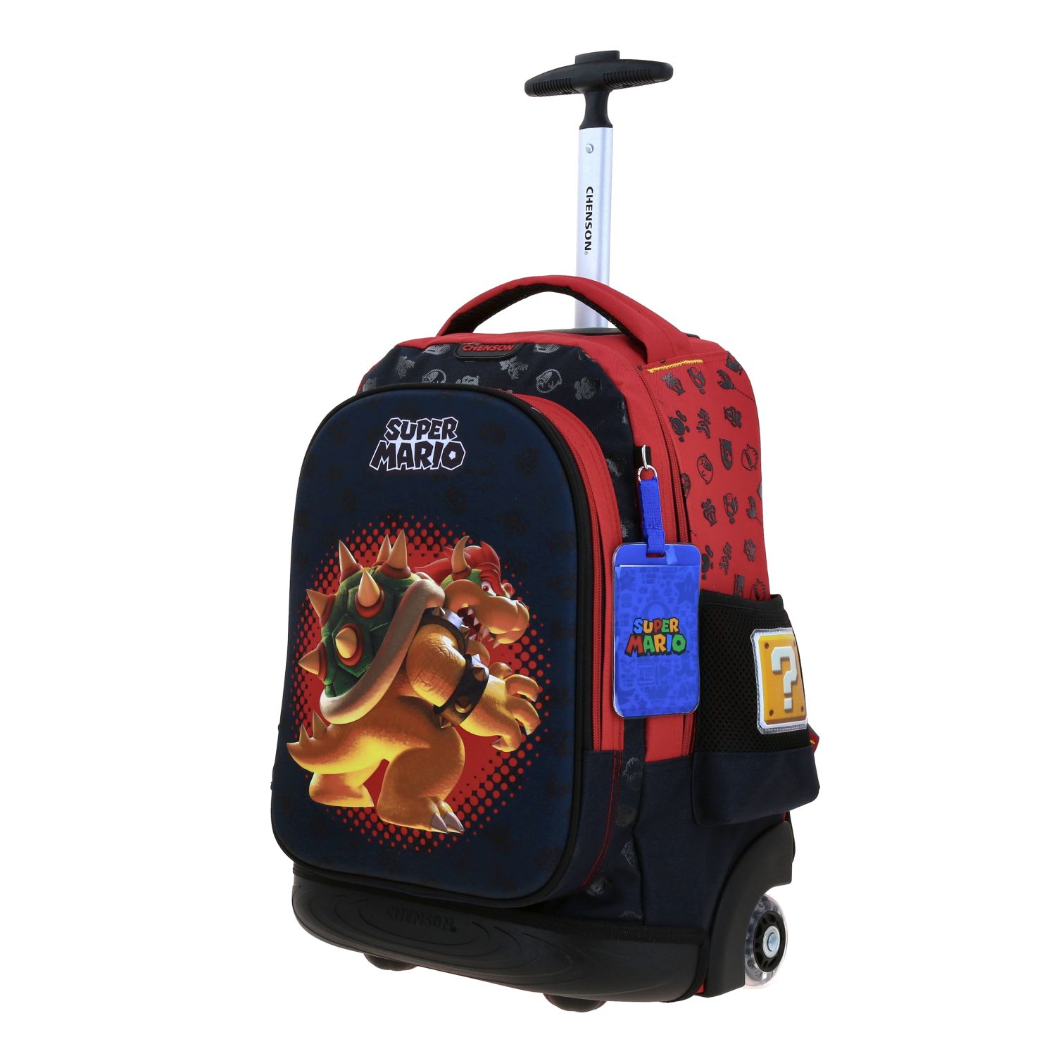 Mochila con Ruedas Mario Bros by Chenson, Negro, Divertida y Duradera 2