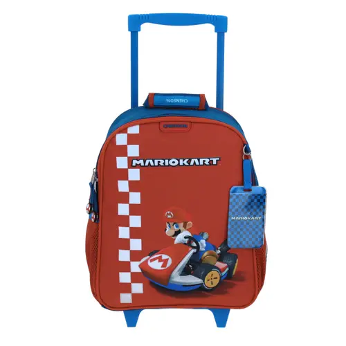 Mochila con Ruedas Mario Bros Azul para Niño | Diversión y Durabilidad 1