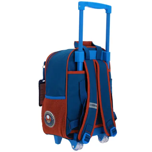 Mochila con Ruedas Mario Bros Azul para Niño | Diversión y Durabilidad 3