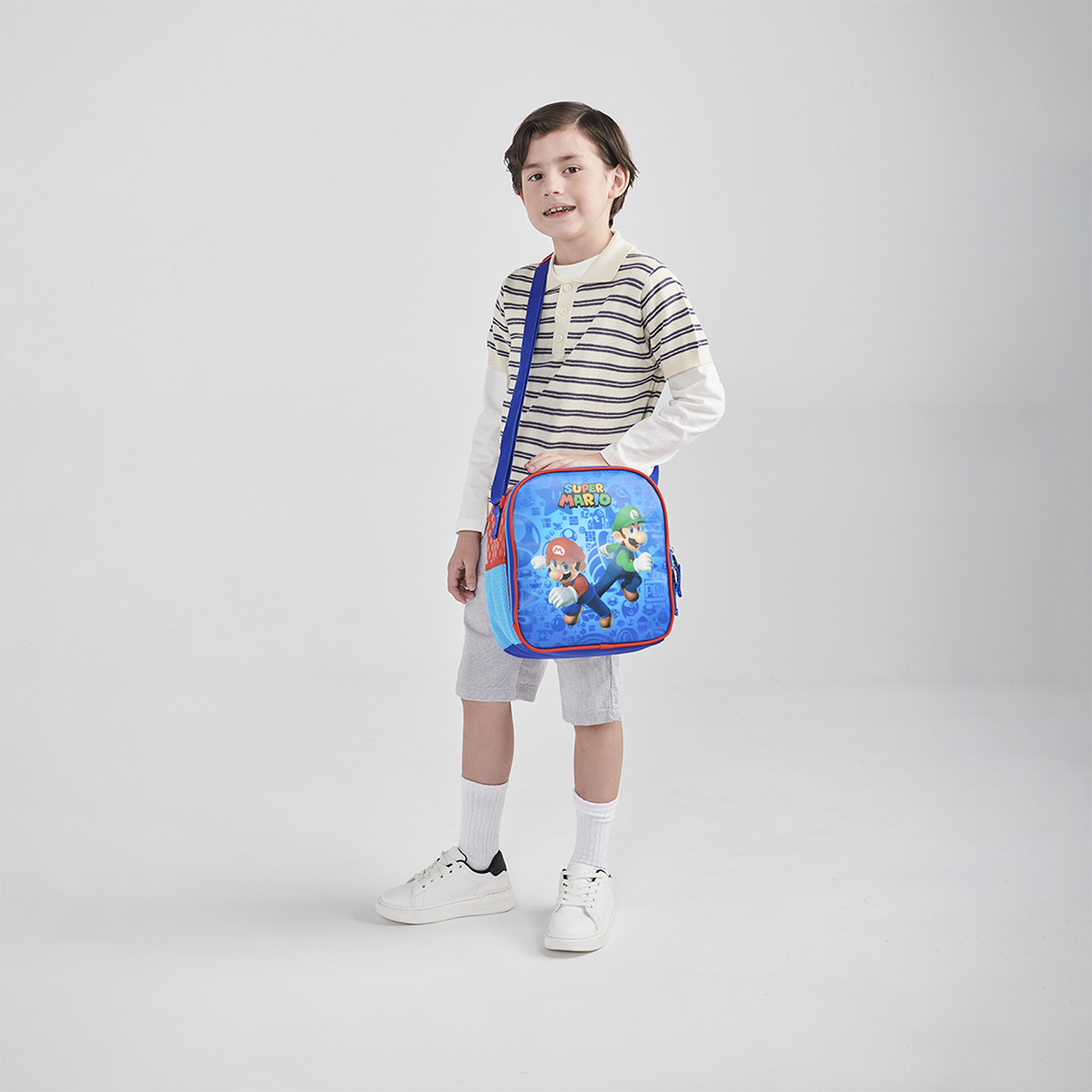 Lonchera escolar térmica Mario Bros by Chenson azul para niño - diversión y durabilidad - vista 2