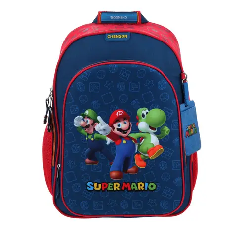 Mochila escolar para niño Mario Bros by Chenson color azul divertida - Modelo MB70374 1