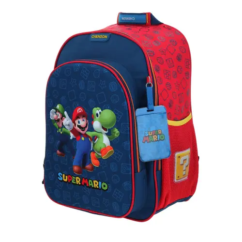 Mochila escolar para niño Mario Bros by Chenson color azul divertida - Modelo MB70374 2