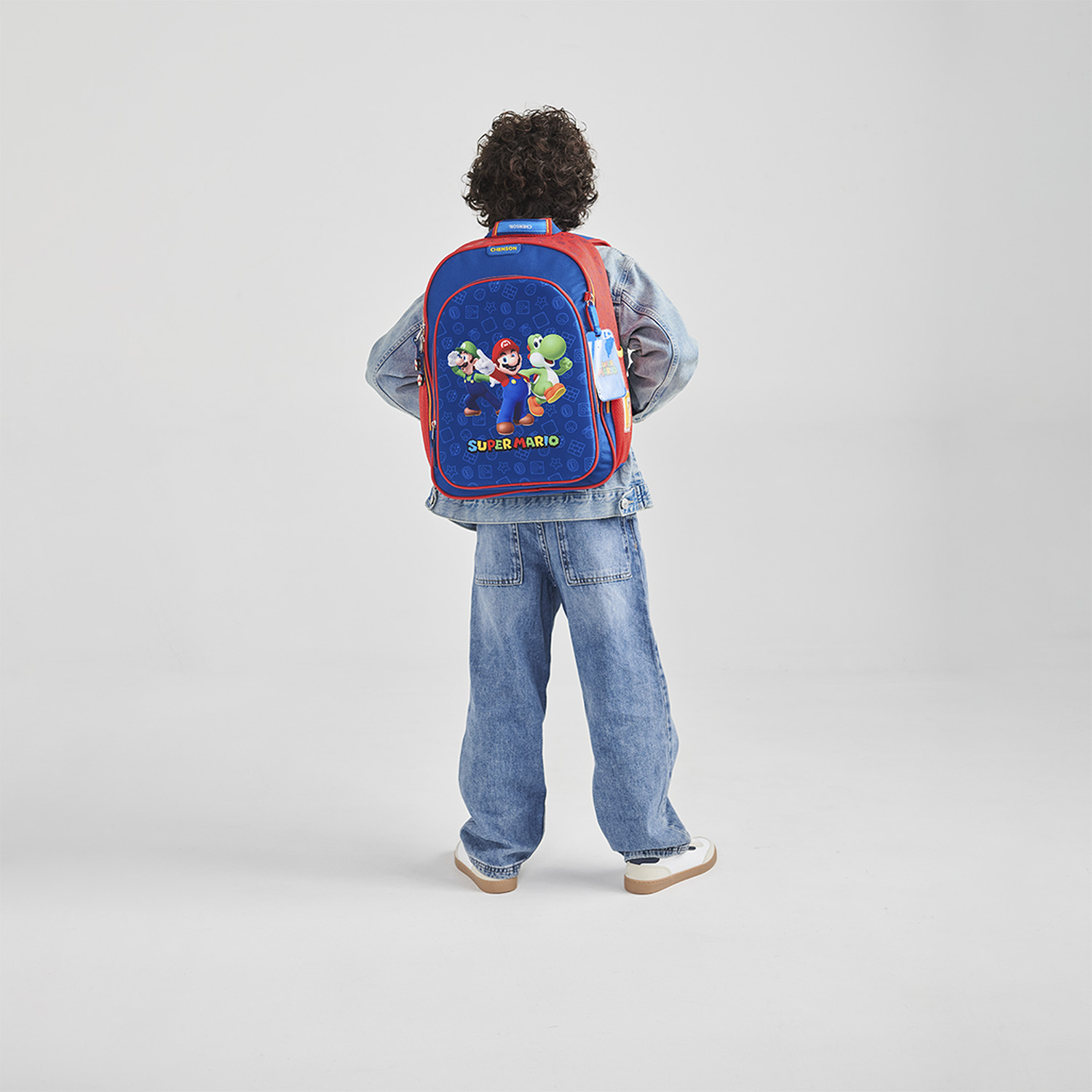 Mochila escolar para niño Mario Bros by Chenson color azul divertida - vista 2