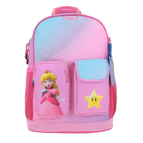 Kit Escolar Mario Bros by Chenson Mochila + Lonchera Rosa Infantil - Modelo MB70430